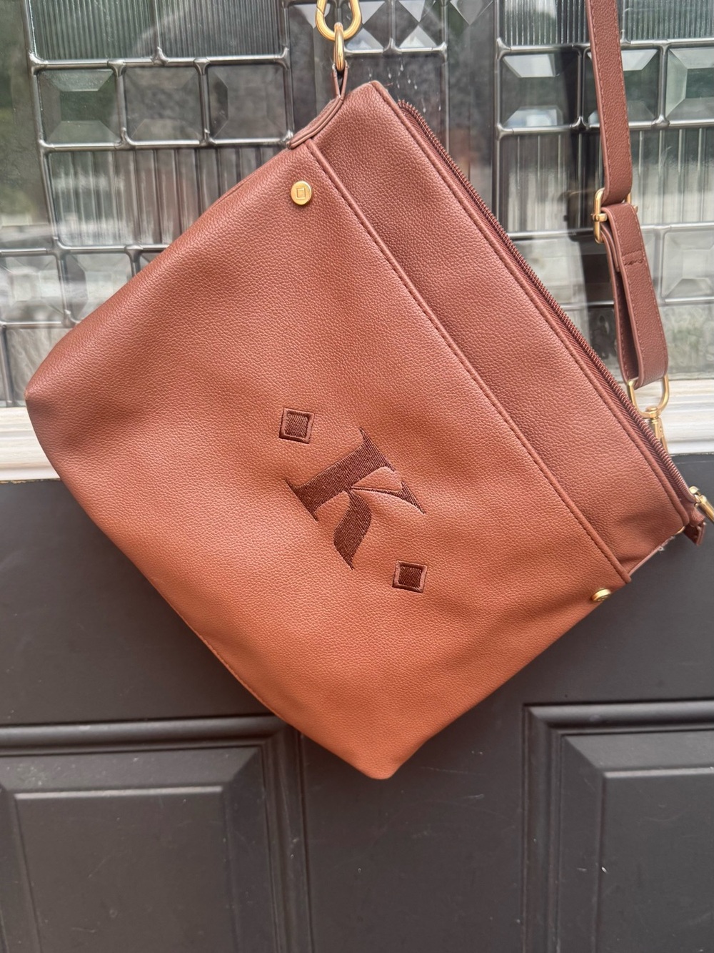 thirty-one Brown Crossbody Bag with Gold Hardware